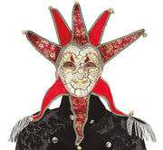 Karneval Jester Maske Venezianisch Rot, Bild 1