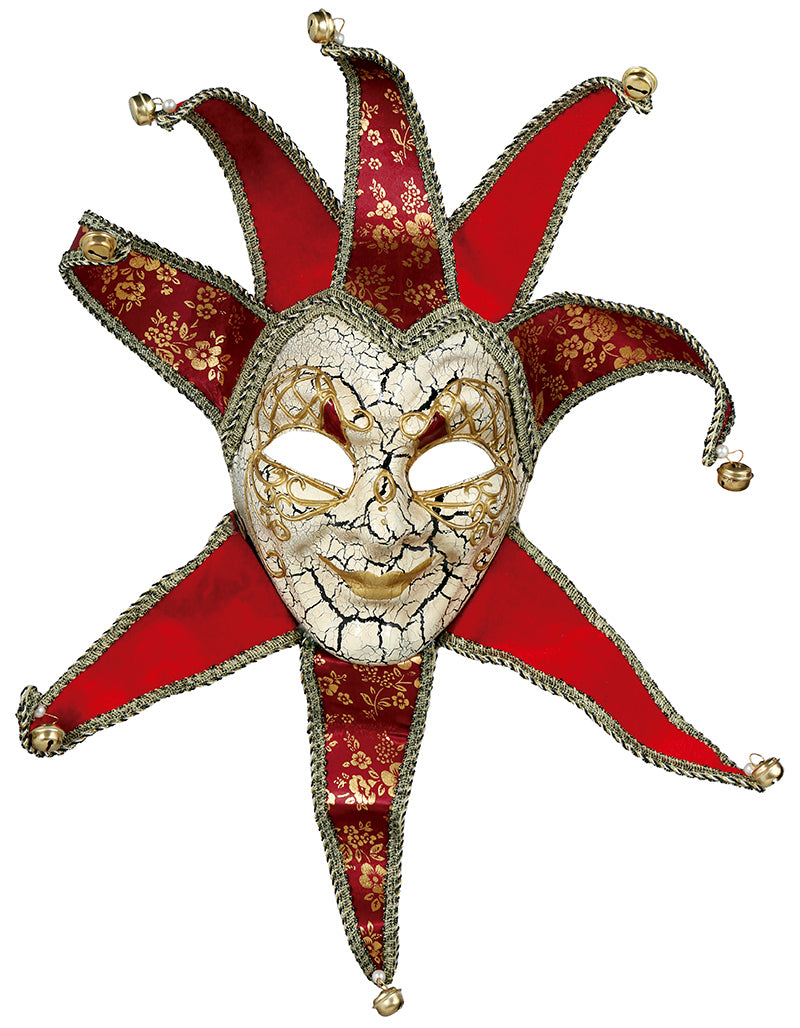GP20512 – Karneval Jester Maske Venezianisch Rot – Farbe: Mehrfarbig