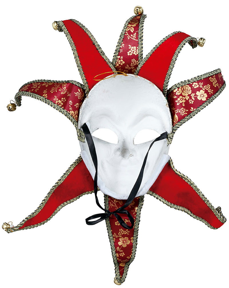 GP20512 – Karneval Jester Maske Venezianisch Rot – Farbe: Mehrfarbig