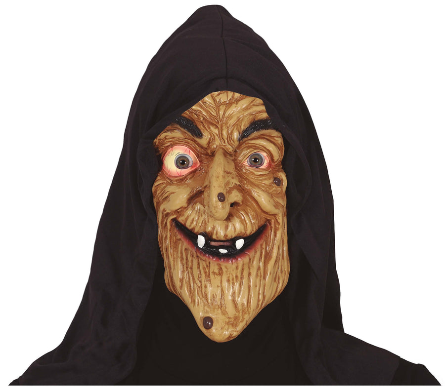 Hexenmaske für Erwachsene mit Kapuze