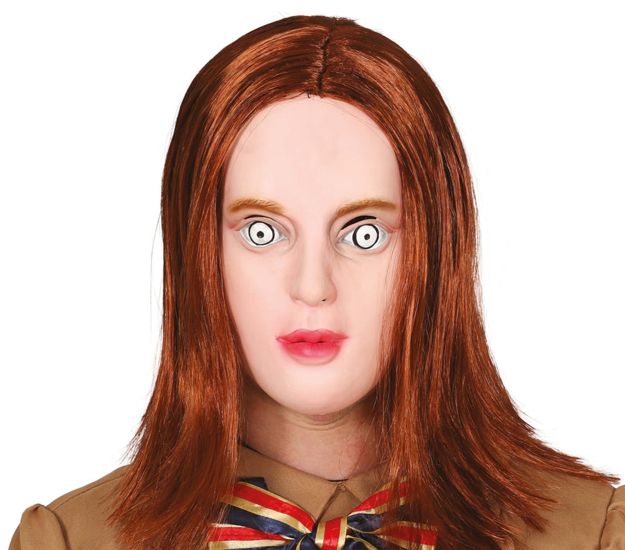 Latex Killerpuppe Maske für Erwachsene mit Haaren