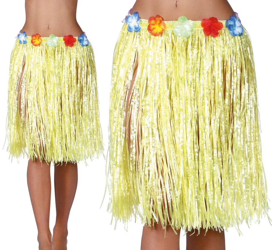 Hawaii Rock für Damen 50 bis 55 cm mit Blumen