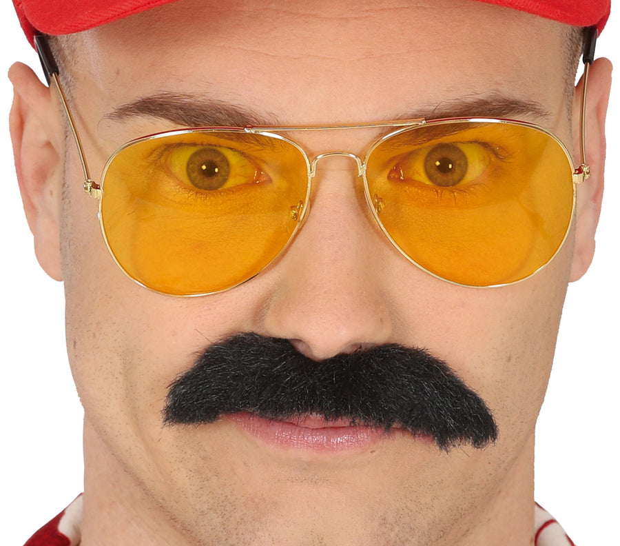 Rocker Brille für Erwachsene gelb 70er Jahre