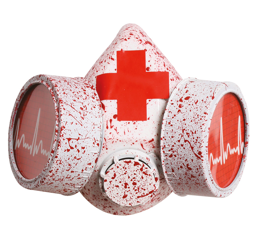 GP2264 – Arzt Und Krankenschwester Horror Maske – Farbe: Weiß, Ansicht 2