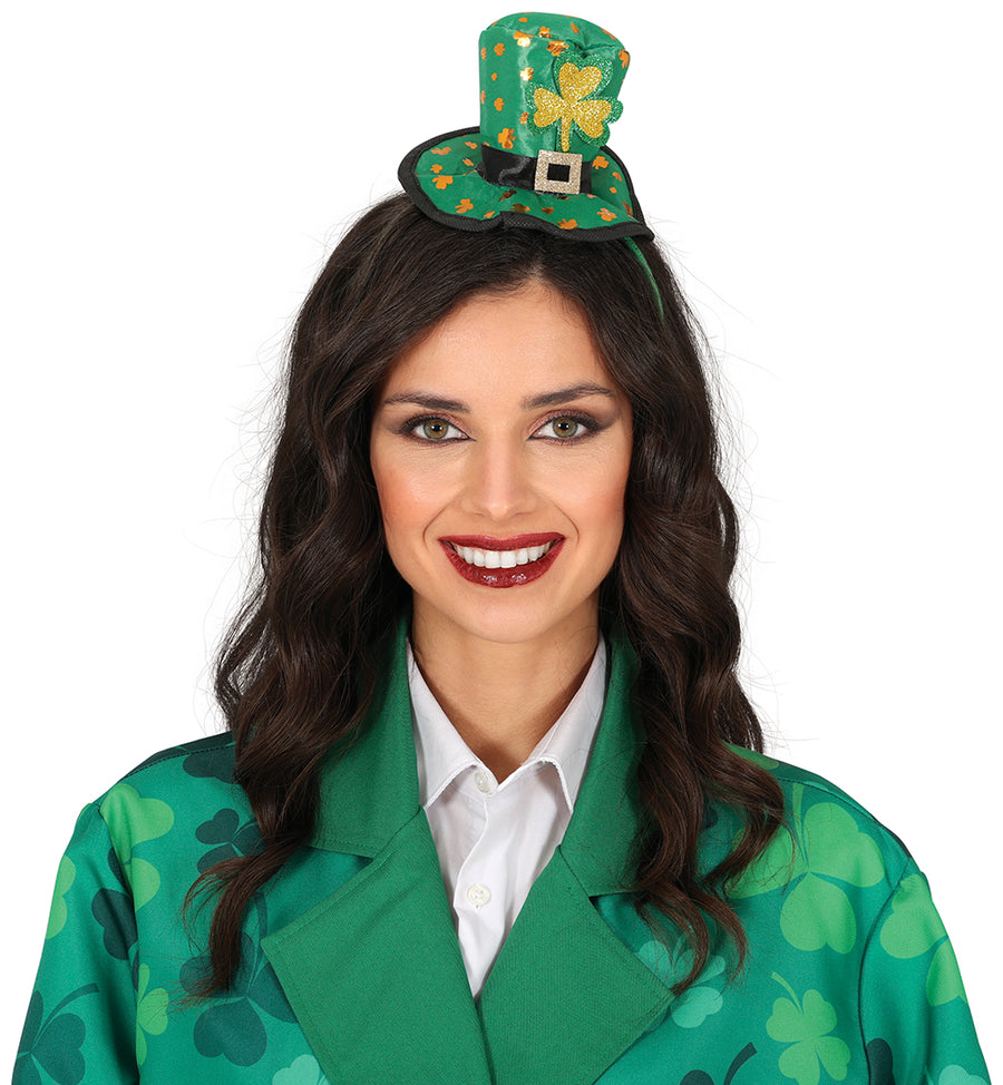 GP23009 – St Patrick's Hut Haarband Kleeblatt – Farbe: Grün, Ansicht 2