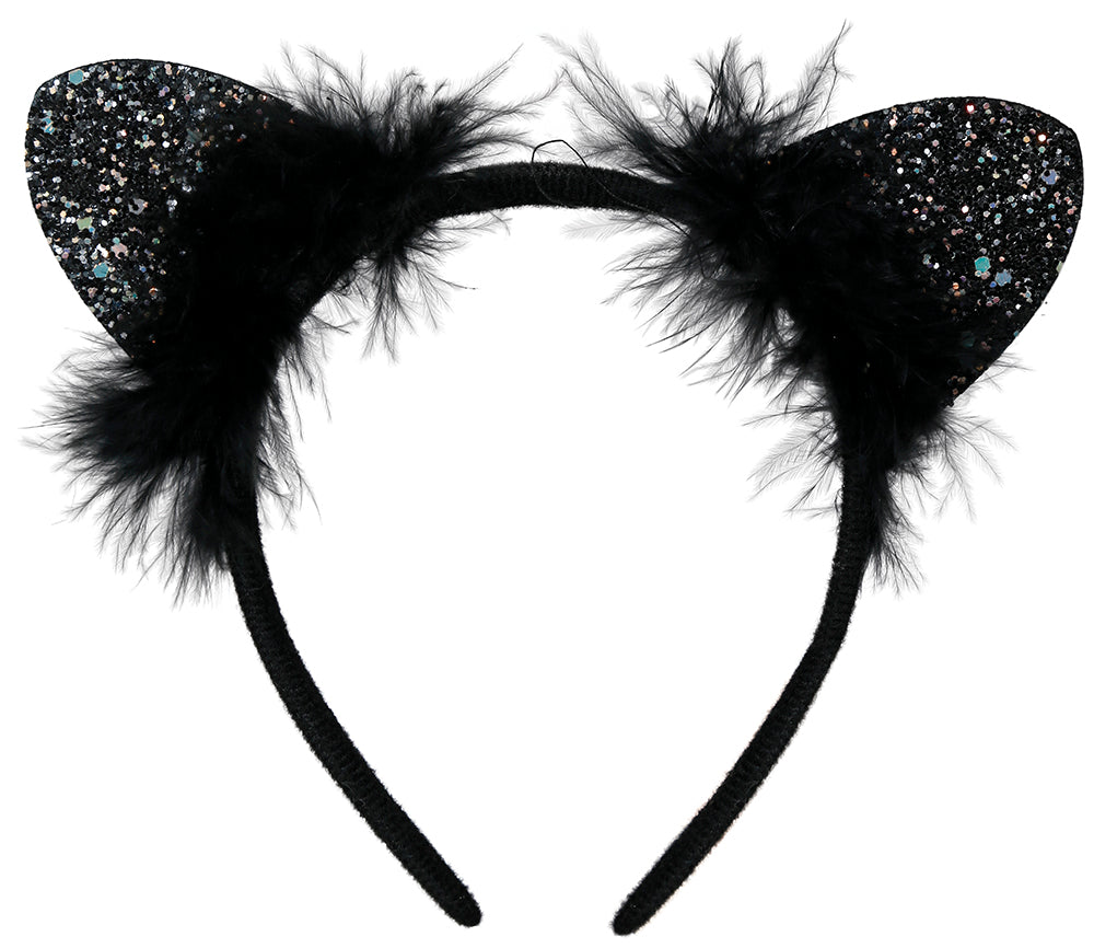 GP23011 – Katze Fledermaus Haarreif Glitzer – Farbe: Schwarz