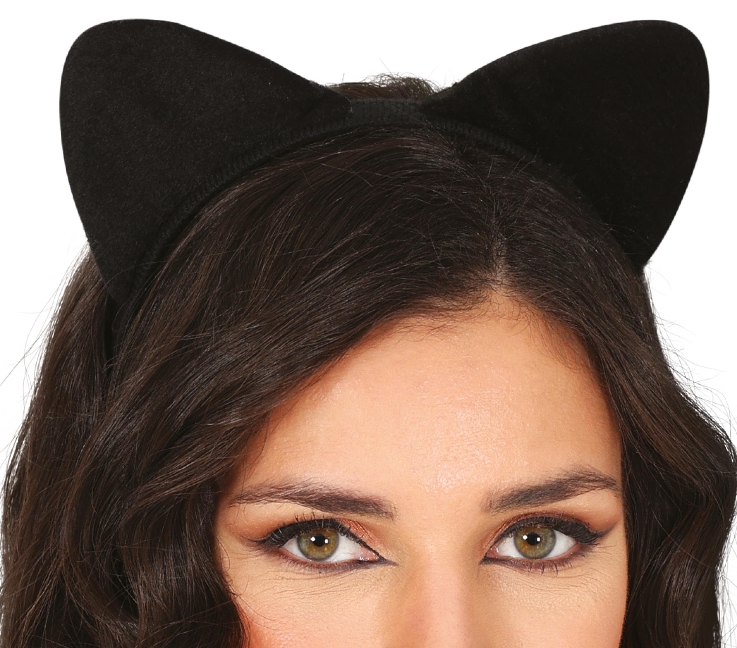 GP23013 – Katze Fledermaus Haarreif Schwarz Eleganz – Farbe: Schwarz