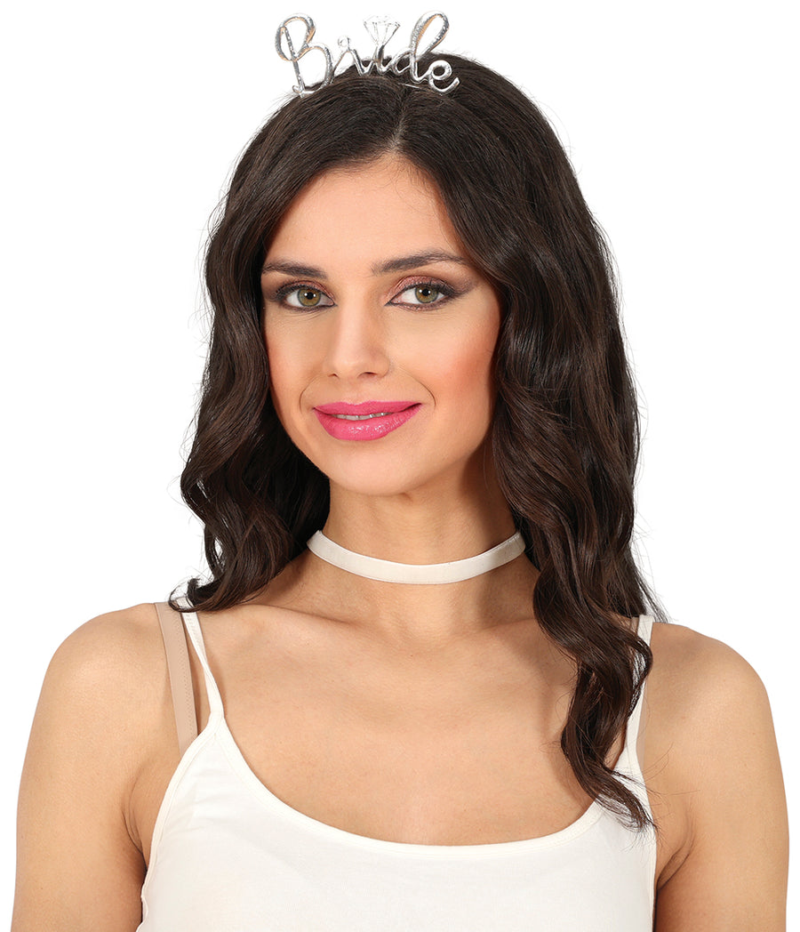 GP23020 – Braut Haarreif Glanzvoller Diadem Look – Farbe: Silber, Ansicht 2