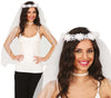 GP23022 – Braut Blumenschleier Hochzeit Floral Kranz – Farbe: Weiß