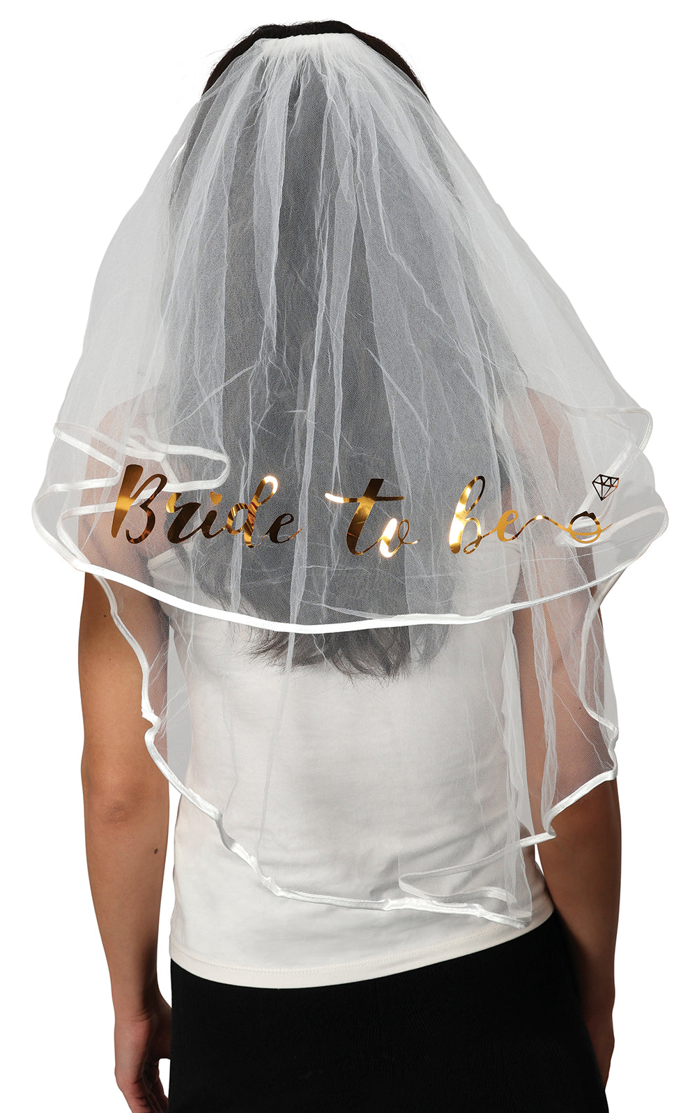 GP23023 – Junggesellenabschied Brautschleier 70 cm Hochzeit – Farbe: Weiß