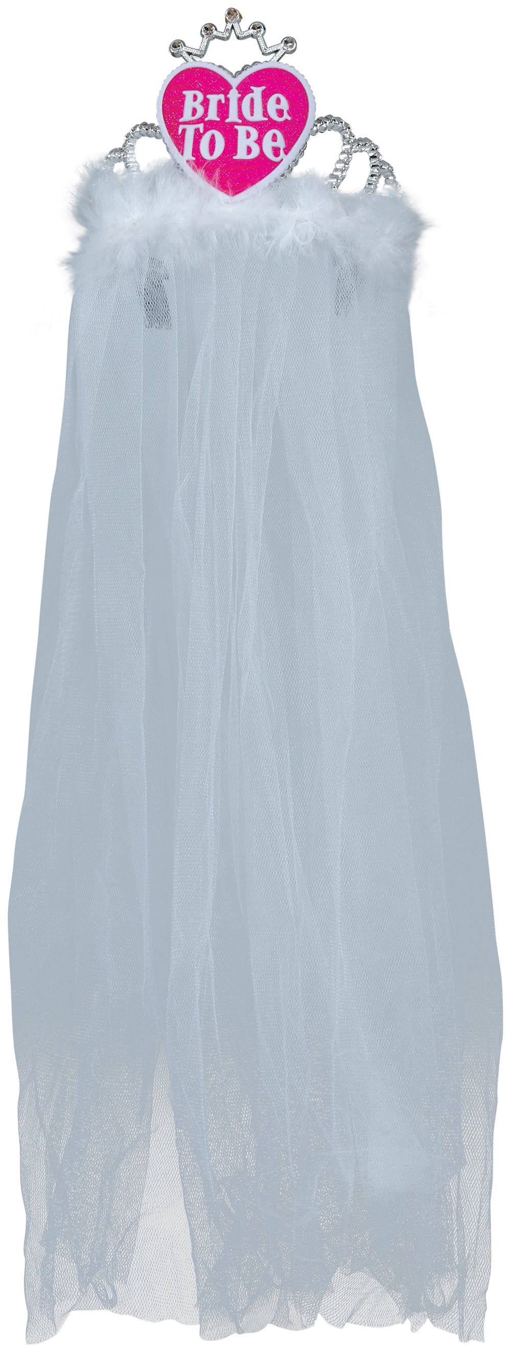 GP23024 – Junggesellenabschied Glamour Schleier Diadem – Farbe: Weiß