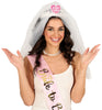 GP23024 – Junggesellenabschied Glamour Schleier Diadem – Farbe: Weiß