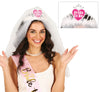 GP23024 – Junggesellenabschied Glamour Schleier Diadem – Farbe: Weiß