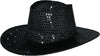 GP23031 – Cowboy Paillettenhut Schwarz Karneval – Farbe: Schwarz, Silber, Gold, Pink, Rot