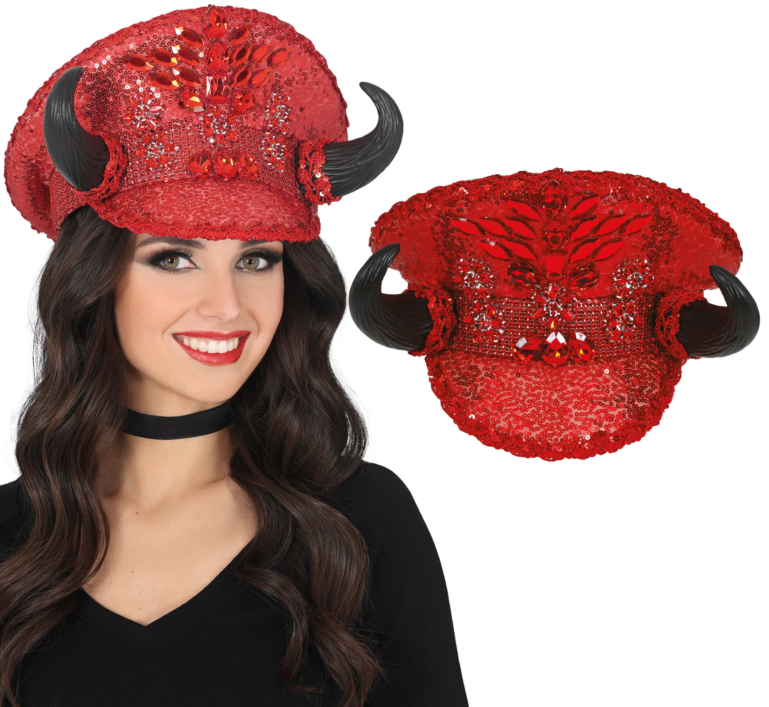 GP23053 – Polizei Kostüm Accessoire Rot Horn – Farbe: Rot