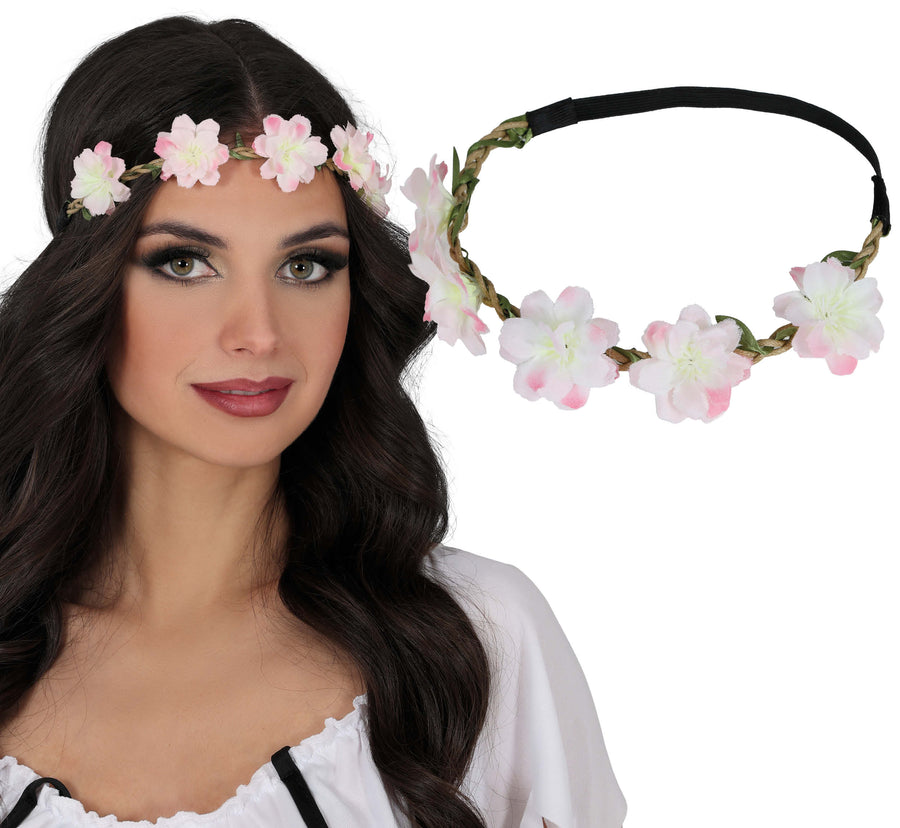 Blumenkranz für Erwachsene rosa Blüten