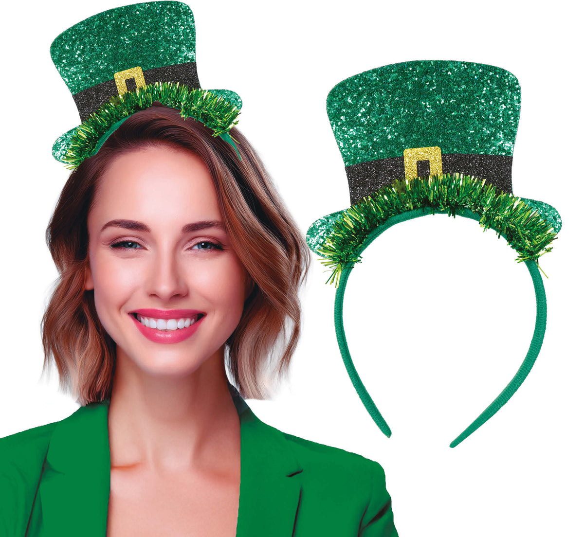 GP23085 – St Patricks Day Glitzer Haarreif – Farbe: GrÜn