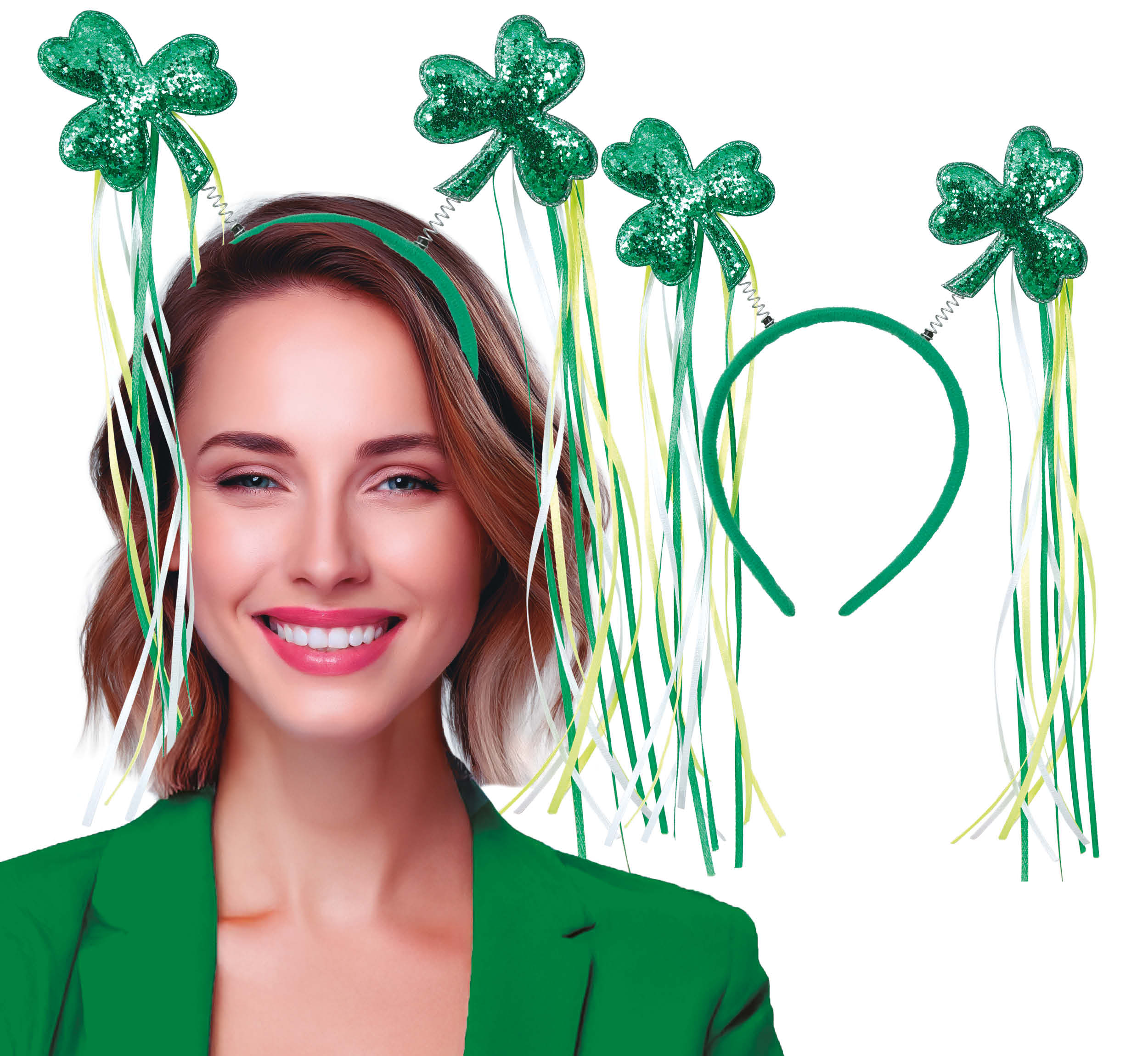 GP23086 – St Patricks Kleeblatt Kopfschmuck – Farbe: GrÜn