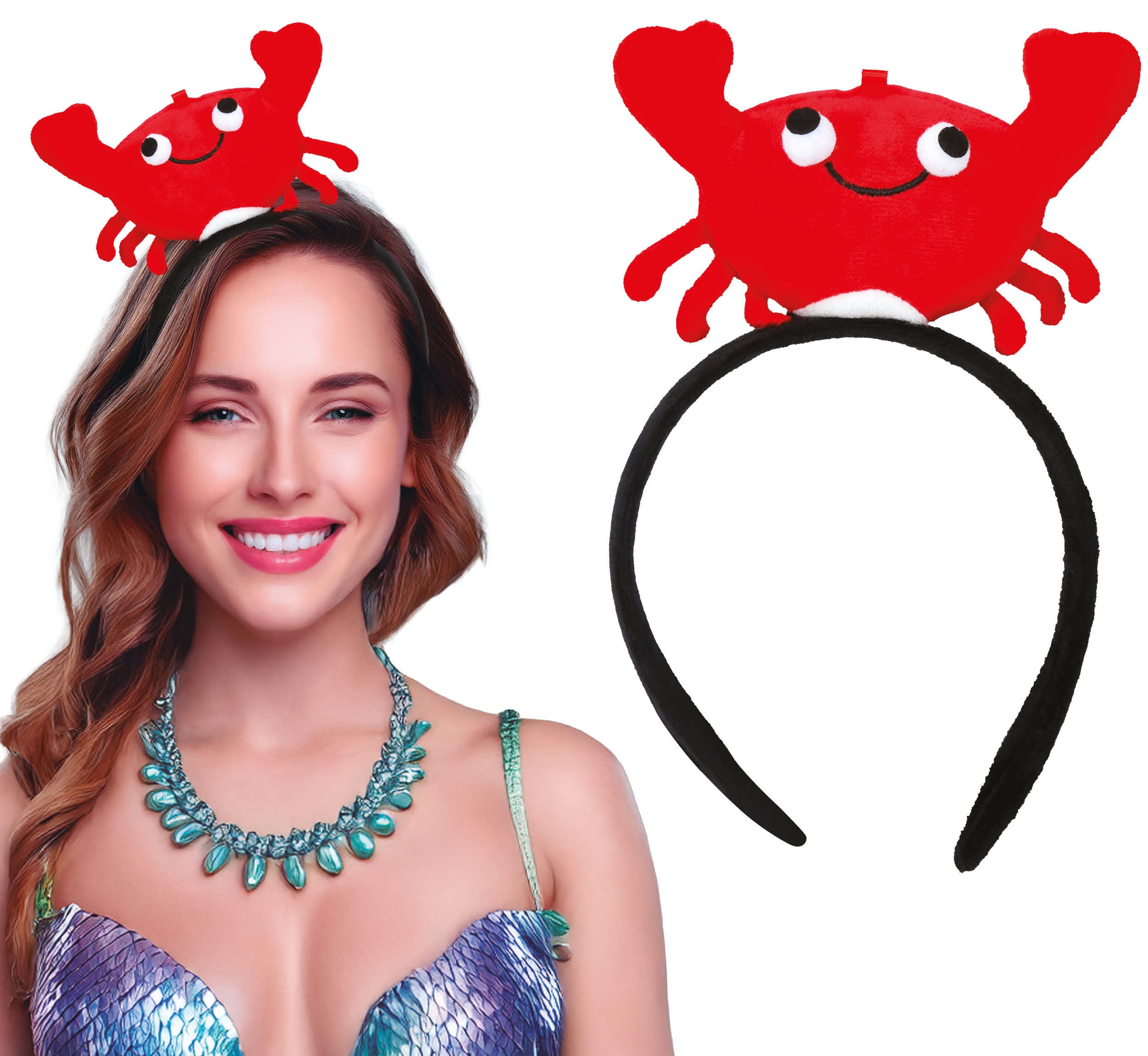 GP23100 – Meerestiere Karneval Krabbe Haarreif – Farbe: Rot / Schwarz