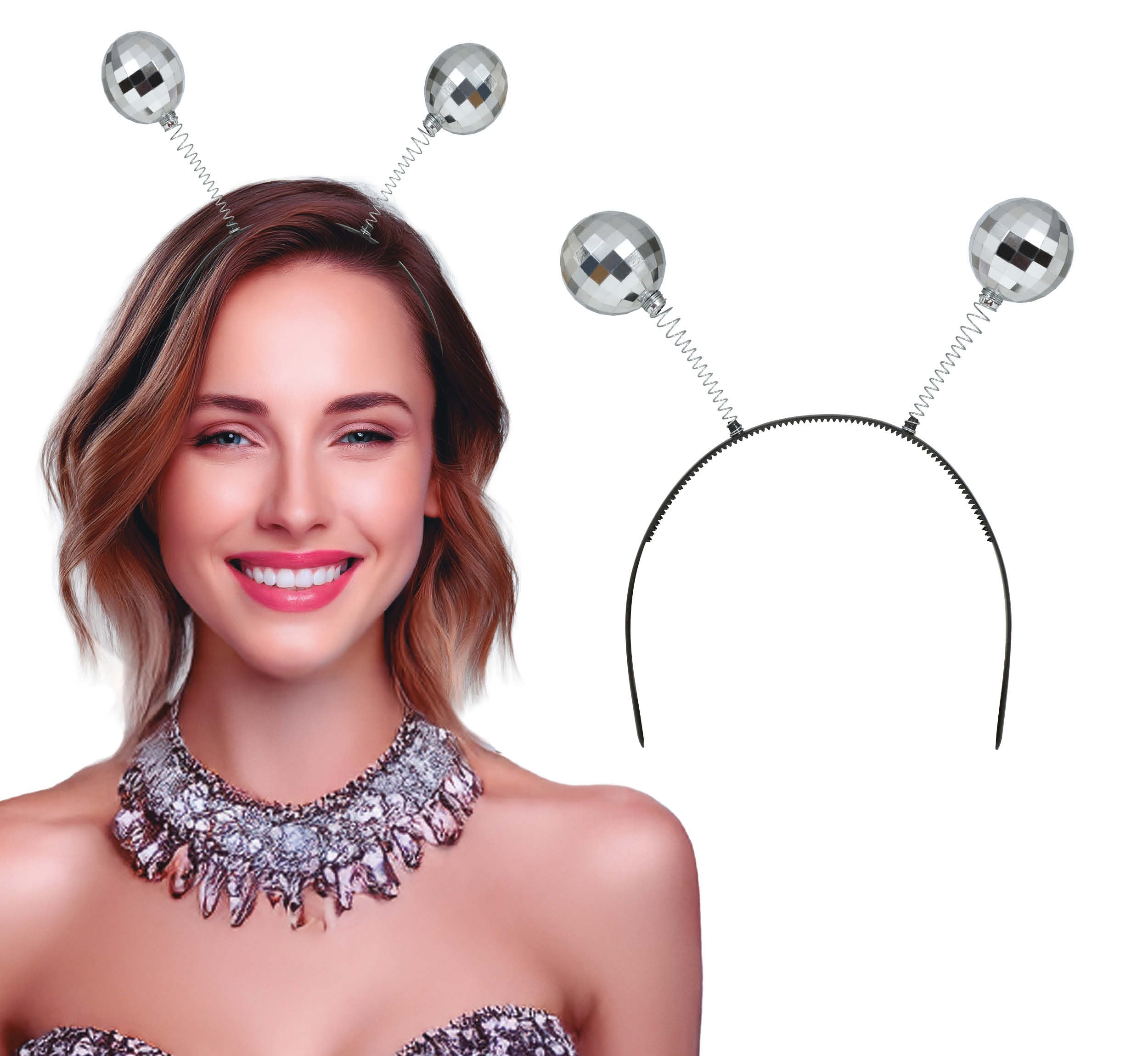GP23103 – 70s Disco Antennenhaarreif – Farbe: Silber
