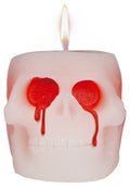 Totenkopf Kerze 6 cm mit Blut