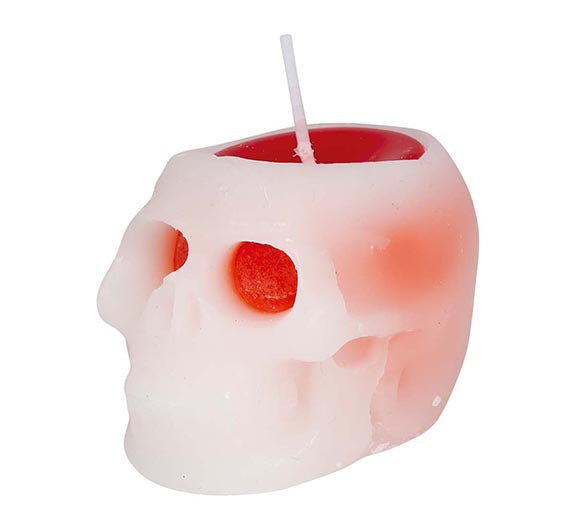 GP24095 – Skelett Totenschädel Kerze Blutig – Farbe: Weiß