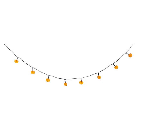 Kürbis Lichterkette 115 cm LED orange
