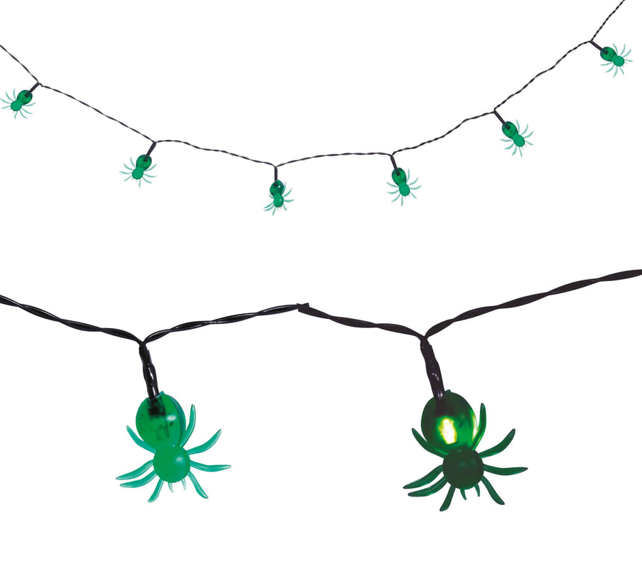 Spinnen Lichterkette LED grün