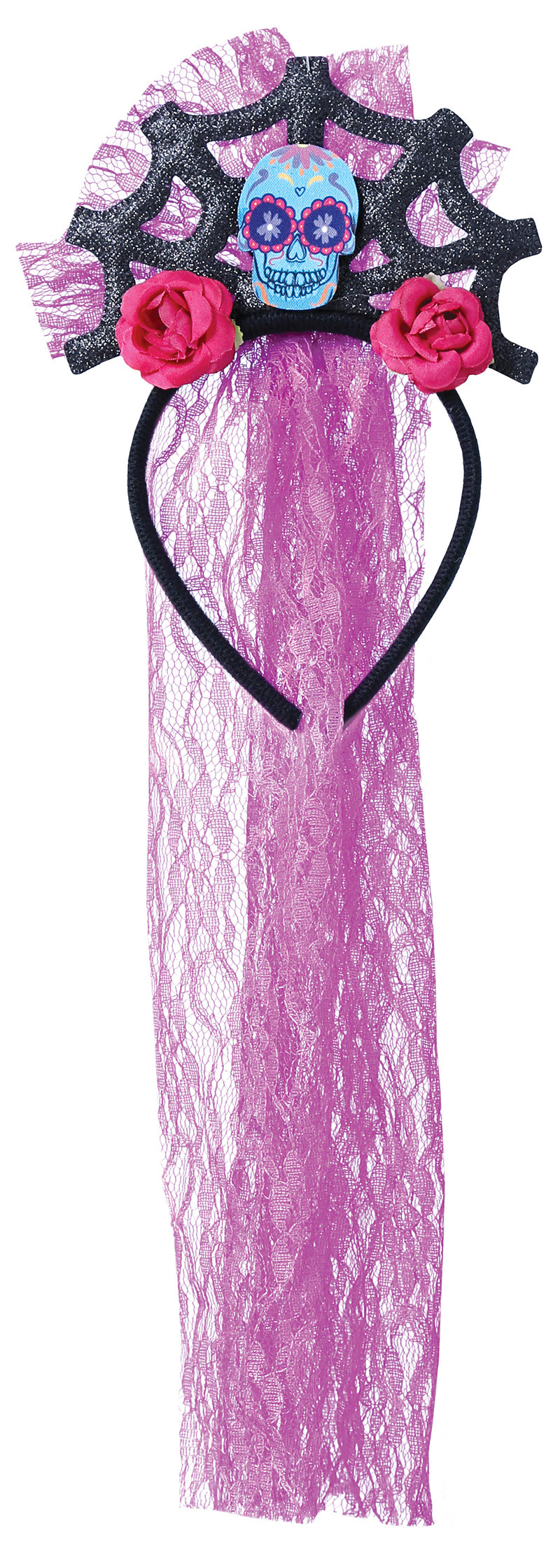 GP24134 – Skelett Blume Haarschmuck Tag Der – Farbe: Lila