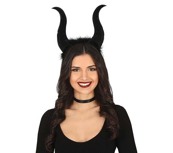 GP24202 – Dämon Halloween Stirnband Mit Hörnern – Farbe: Schwarz, Rot