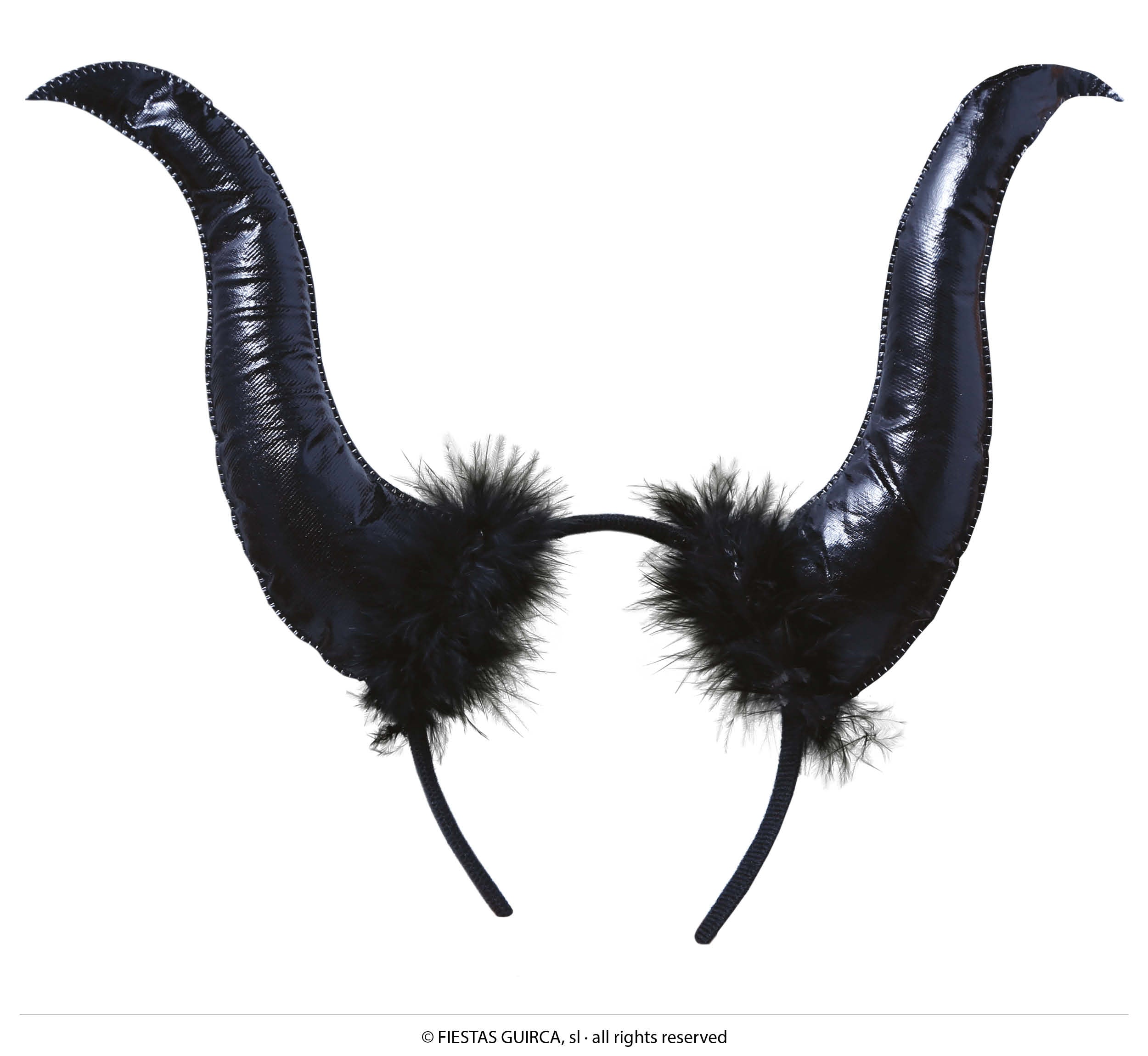 GP24202 – Dämon Halloween Stirnband Mit Hörnern – Farbe: Schwarz, Rot