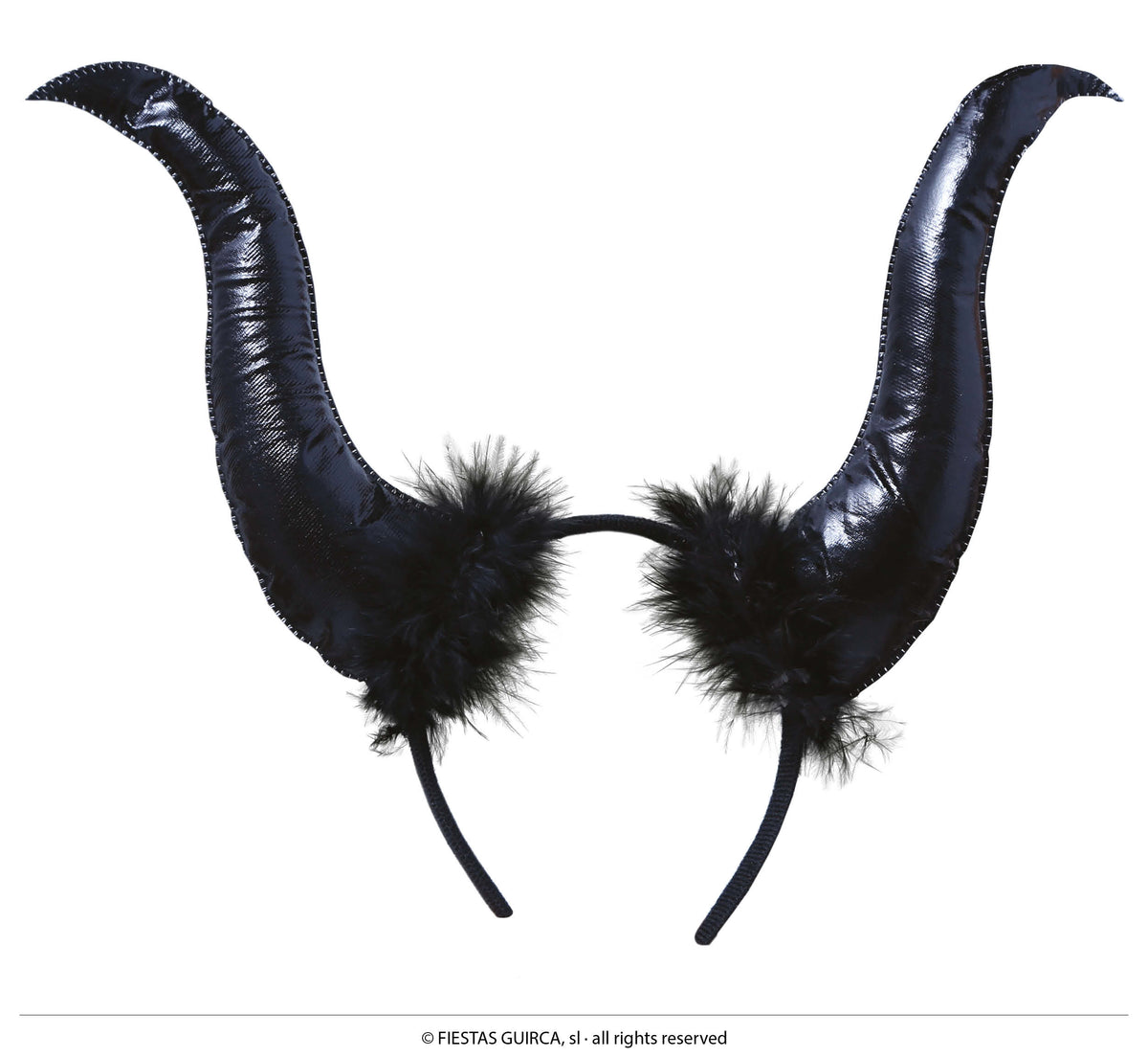 GP24202 – Dämon Halloween Stirnband Mit Hörnern – Farbe: Schwarz, Rot