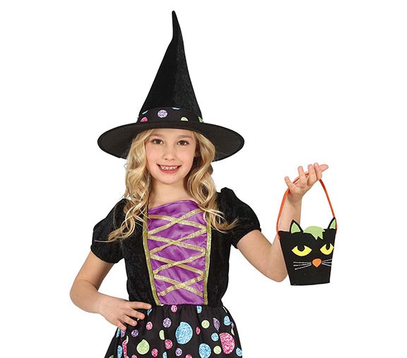 GP24208 – Katze Halloween Süßigkeiten Kübel Nacht – Farbe: Schwarz
