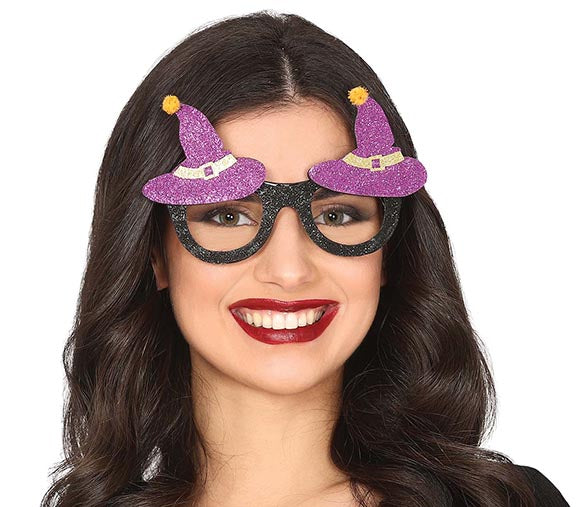 GP24218 – Hexen Halloween Brille Glitzer Party – Farbe: Lila