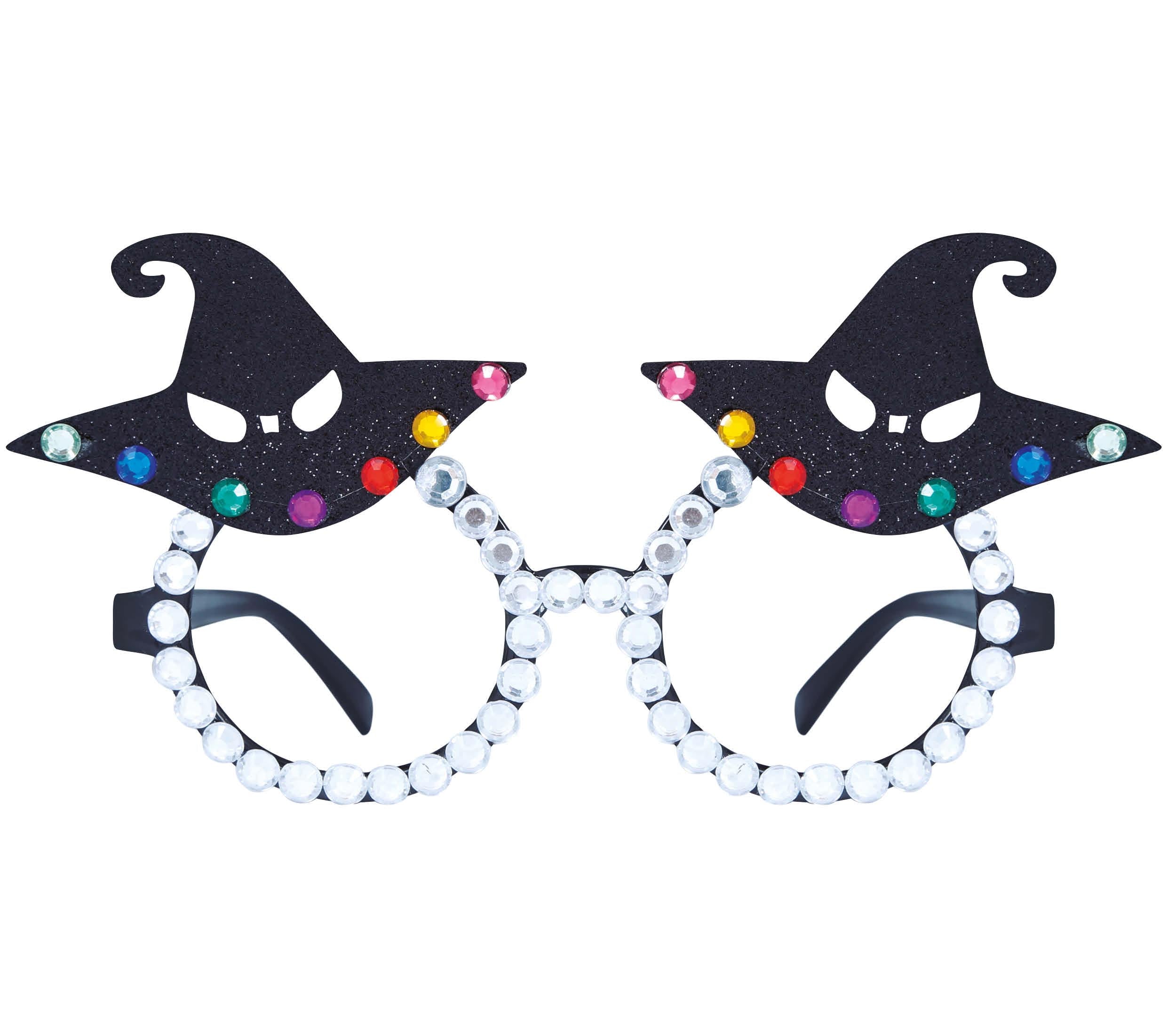 GP24219 – Hexe Glamour Brille Funkelnde Halloween – Farbe: Schwarz