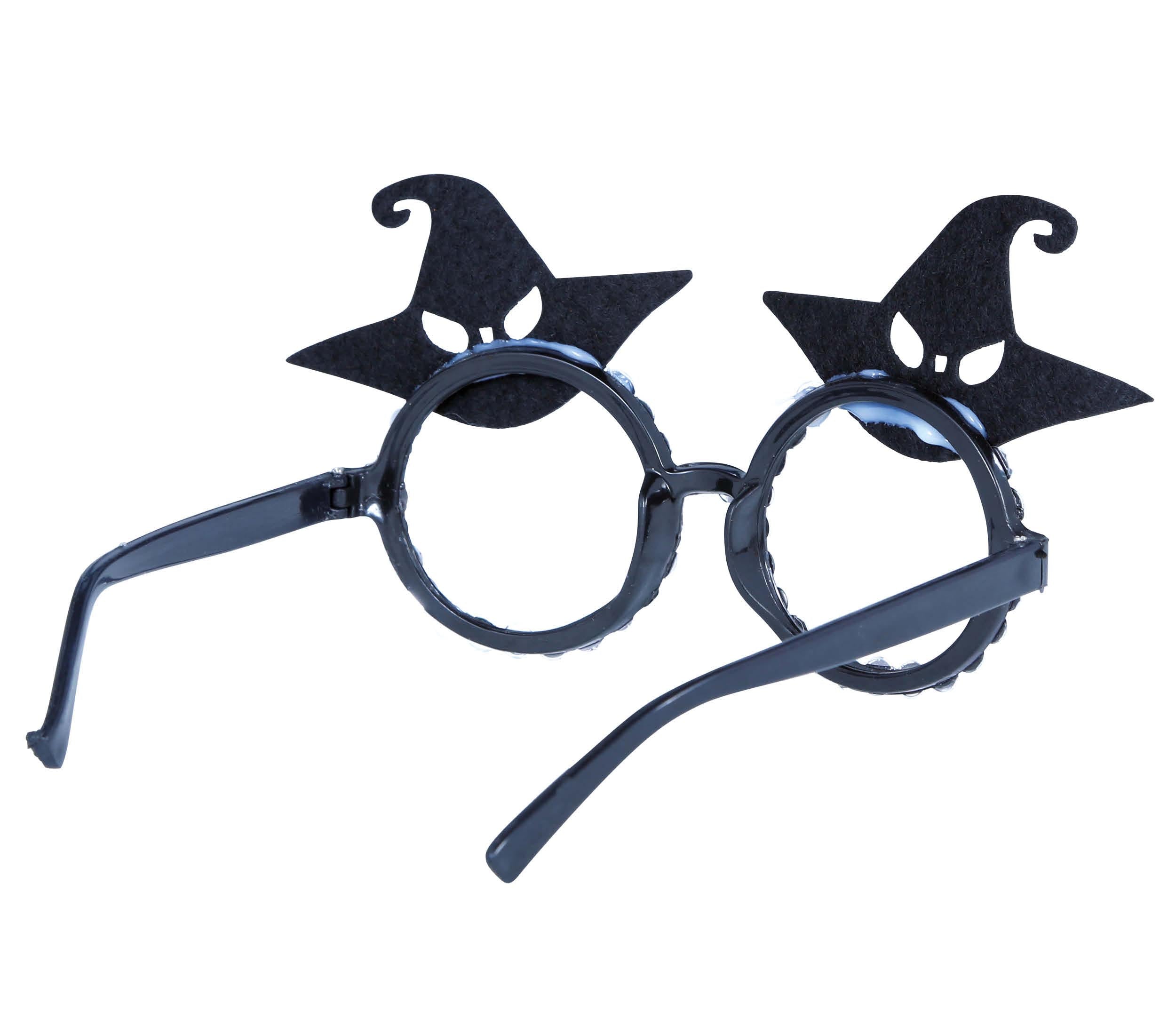 GP24219 – Hexe Glamour Brille Funkelnde Halloween – Farbe: Schwarz