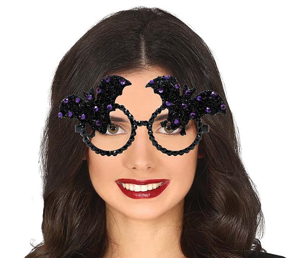 GP24220 – Fledermaus Halloween Glitzer Brille – Farbe: Schwarz