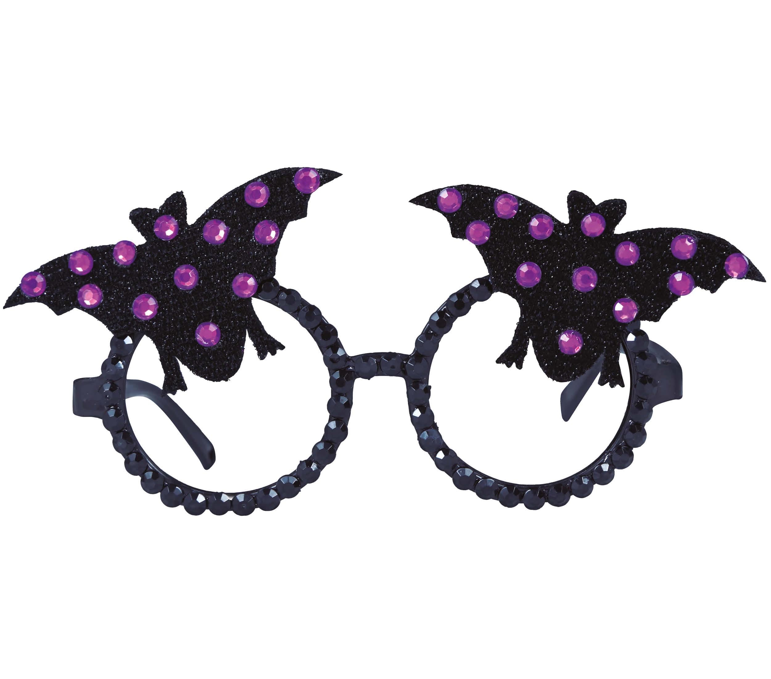 GP24220 – Fledermaus Halloween Glitzer Brille – Farbe: Schwarz
