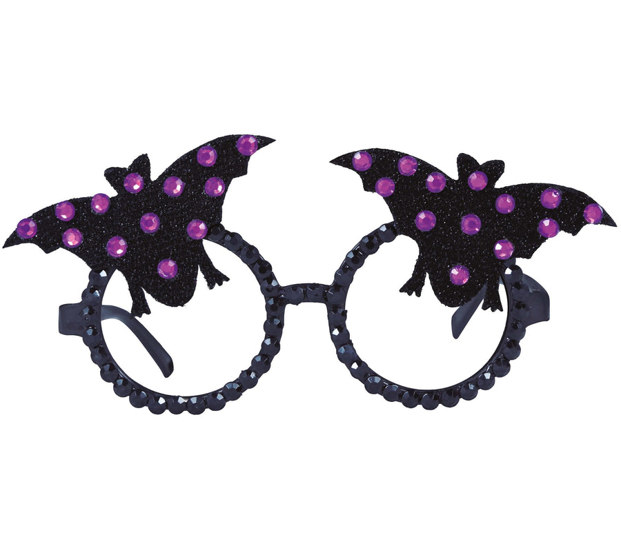 GP24220 – Fledermaus Halloween Glitzer Brille – Farbe: Schwarz, Ansicht 2