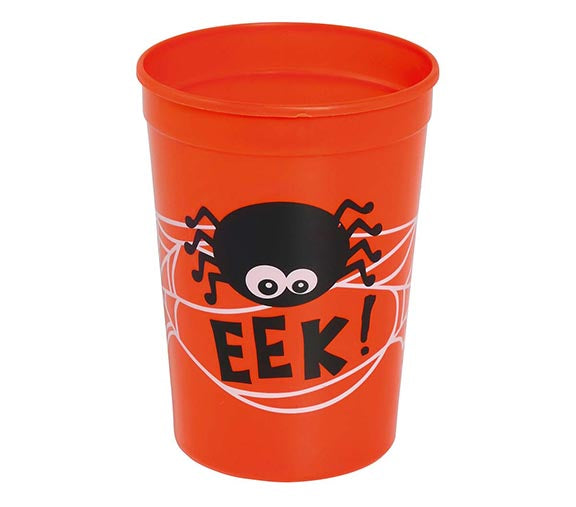 GP24229 – Spinnen Becher Orange Gruseldesign Party – Farbe: Orange