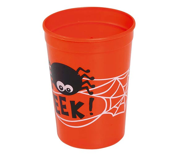 GP24229 – Spinnen Becher Orange Gruseldesign Party – Farbe: Orange