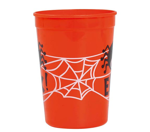 GP24229 – Spinnen Becher Orange Gruseldesign Party – Farbe: Orange