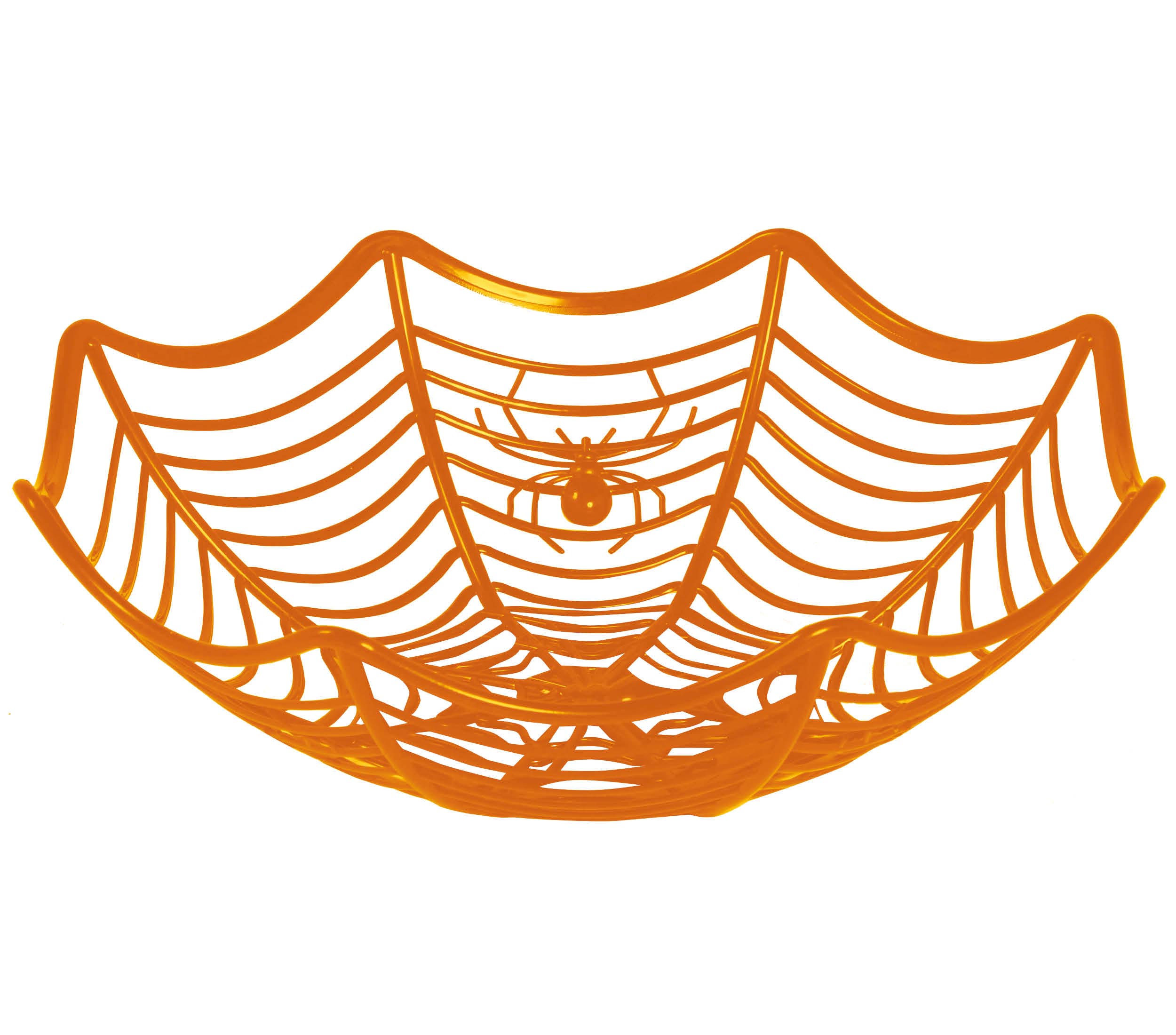 GP24236 – Halloween Spinnennetz Tablett Dekoration – Farbe: Orange
