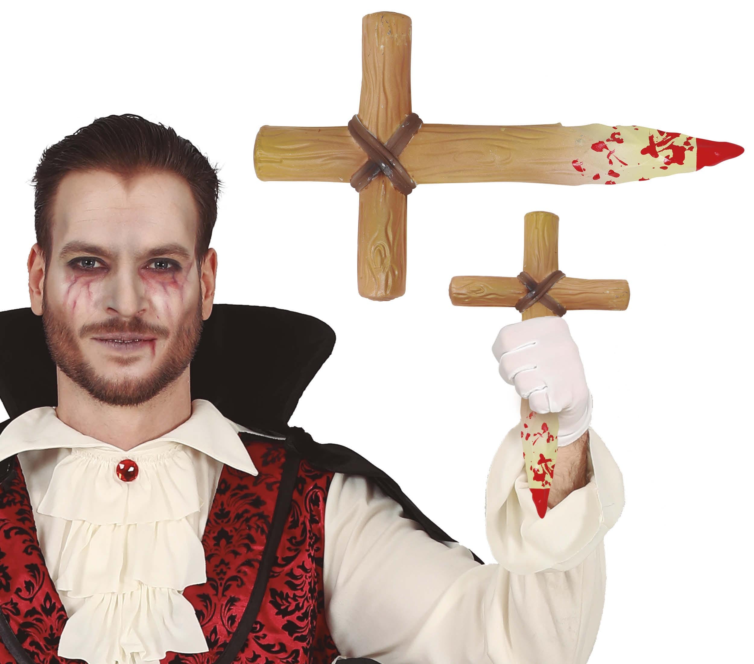 GP24274 – Vampir Bekämpfungs Accessoire Kreuz Pfahl – Farbe: Braun