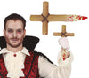 GP24274 – Vampir Bekämpfungs Accessoire Kreuz Pfahl – Farbe: Braun