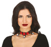 GP24335 – Gothic Marquis Totenkopf Halsreif – Farbe: Rot