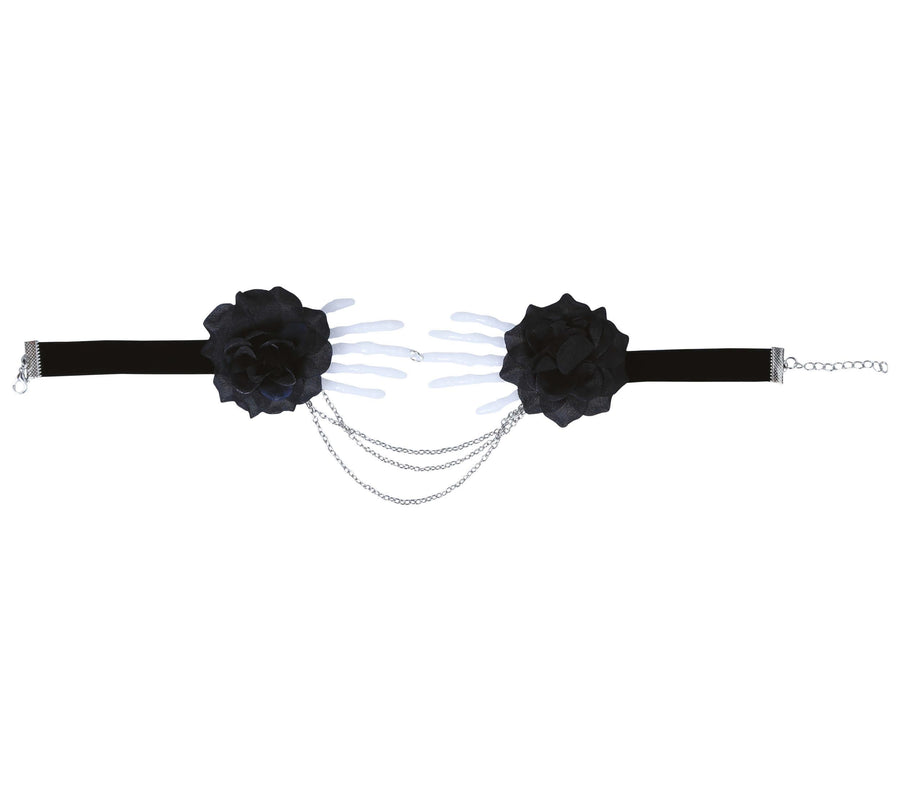 GP24336 – Skelett Halloween Gothic Halsband – Farbe: Schwarz, Ansicht 2
