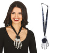 Skelett Hand Halskette für Damen mit Rose