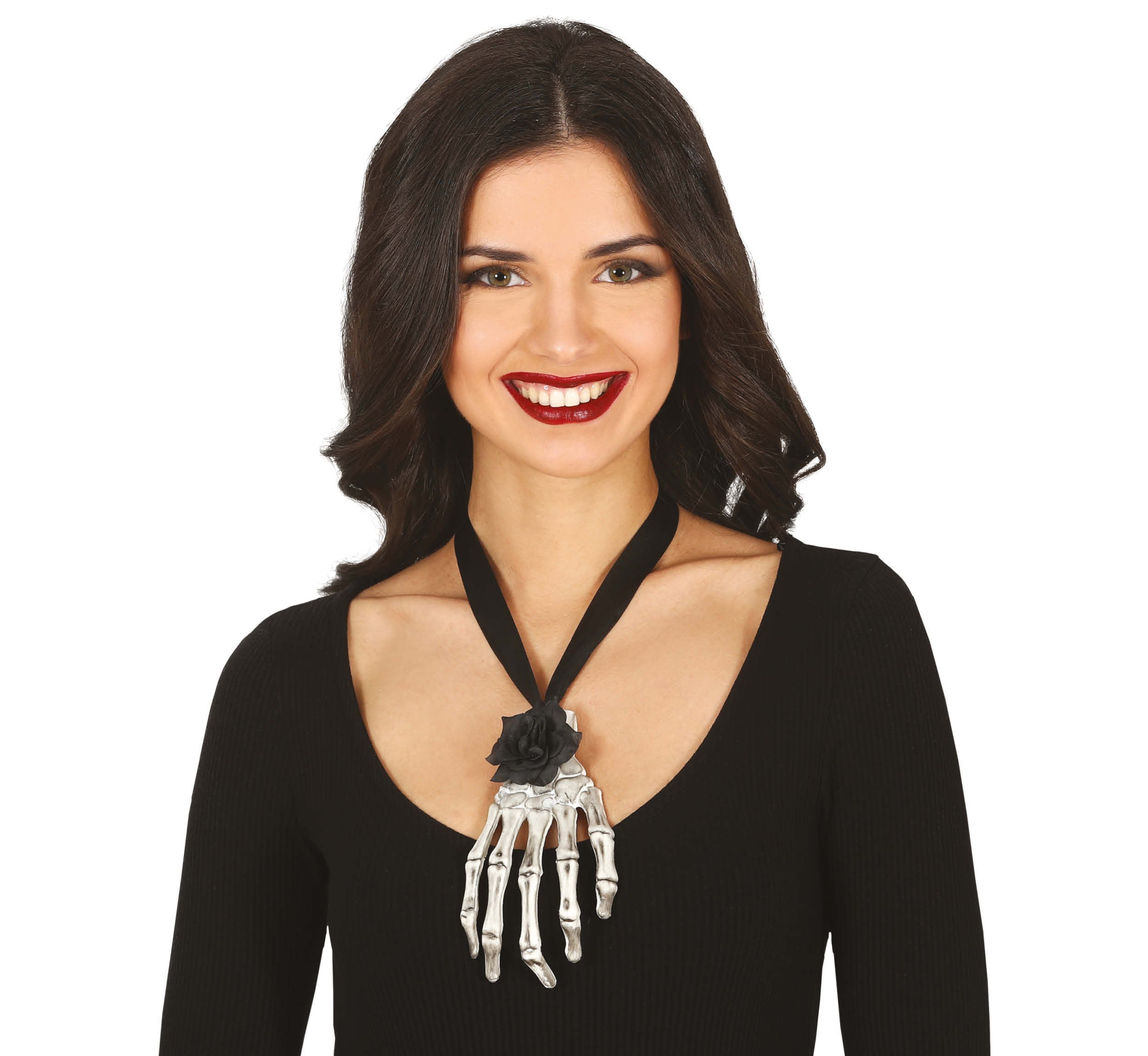 GP24337 – Skelett Halskette Halloween Dekoration – Farbe: Schwarz