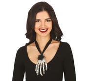 Skelett Hand Halskette für Damen mit Rose, Bild 2